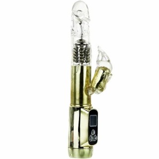 BAILE Rabbit Siberia Passion Gold - wibrator rotacyjny LED, złoty