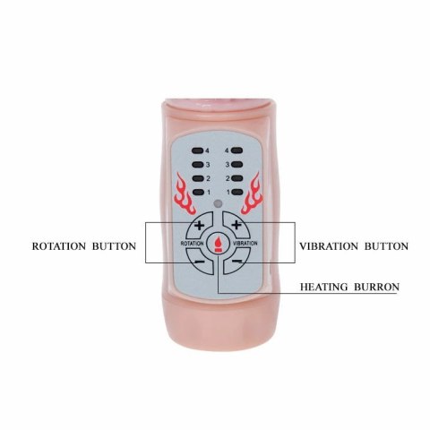 BAILE Rotator Fire Bunny - wibrator z funkcją podgrzewania i rotacją, 220 mm