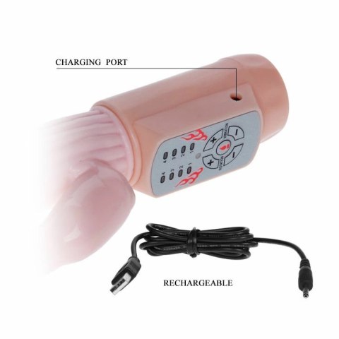 BAILE Rotator Fire Bunny - wibrator z funkcją podgrzewania i rotacją, 220 mm