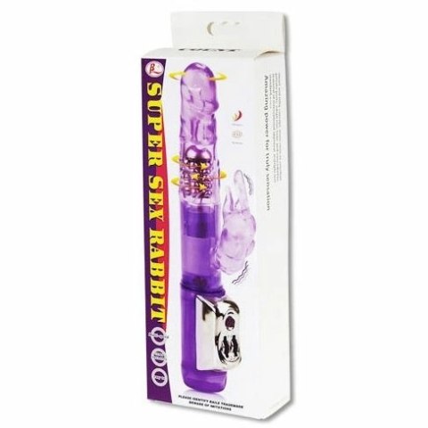 BAILE Super Sex Rabbit - wibrator rotacyjny z podwojną stymulacją 23 cm