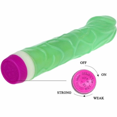 BAILE Wibrator Fale Przyjemności 23 cm zielony wielostopniowy