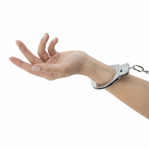 Bedroom Fantasies Metal Handcuffs Srebrne - wytrzymałe kajdanki stalowe