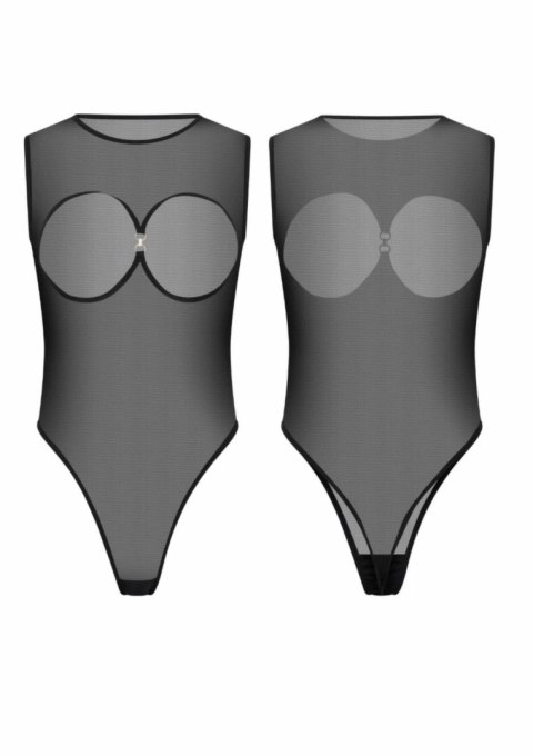 Kinky Diva Foxy Cupless Body - eleganckie body z regulacją, czarne
