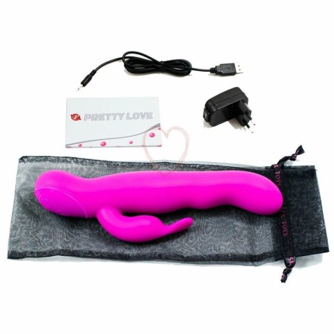 Pretty Love Hale Lilac - rotacyjny masażer silikonowy 23,1 cm USB LED