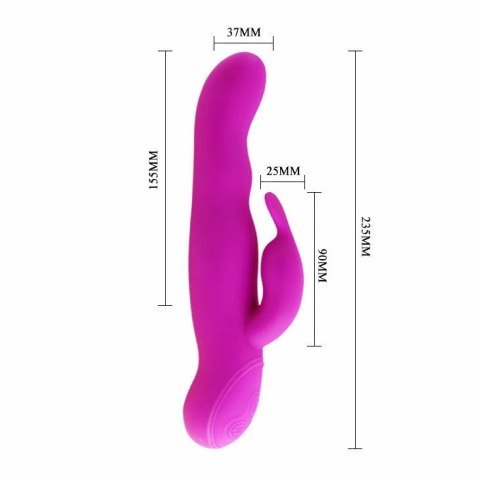 Pretty Love Hale Lilac - rotacyjny masażer silikonowy 23,1 cm USB LED