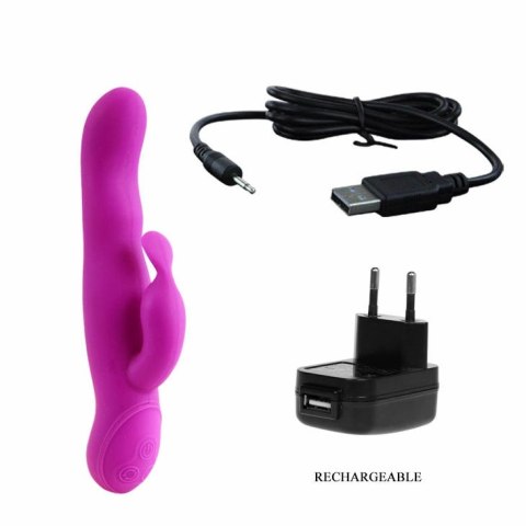 Pretty Love Hale Lilac - rotacyjny masażer silikonowy 23,1 cm USB LED