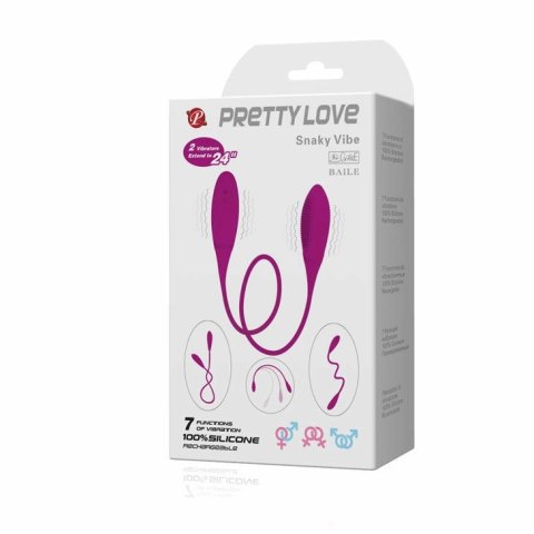 Pretty Love Snaky Deluxe 7V - elastyczny model dwusilnikowy, silikonowy, fioletowy