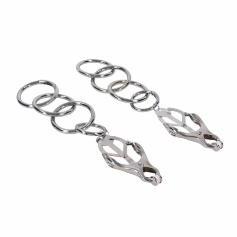 Sportsheets Edge Clover Clamps Black - zestaw zaciskow z silikonowymi końcowkami