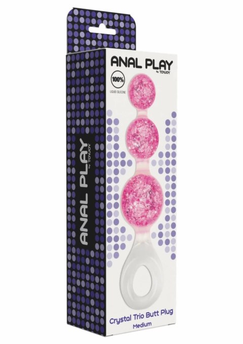 ToyJoy Crystal Trio Medium - anatomiczna zatyczka silikonowa z kryształkami