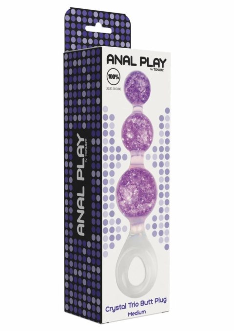 ToyJoy Crystal Trio Medium - silikonowa anatomiczna wtyczka z kryształkami