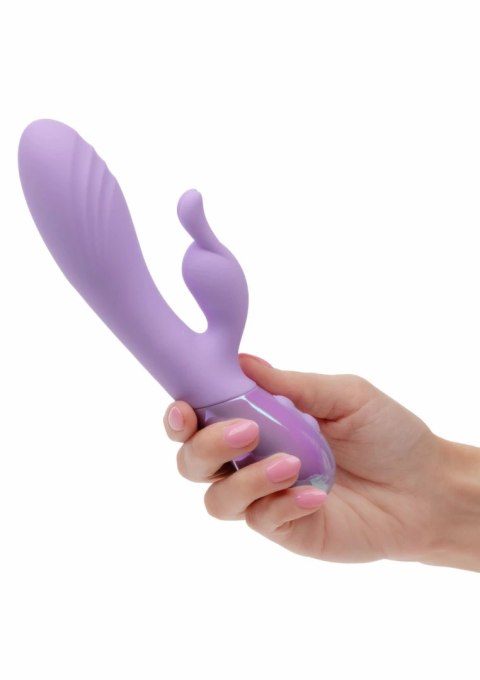 Aura Dual Bunny Vibrator silikonowy, 10 trybow, wodoodporny, fioletowy