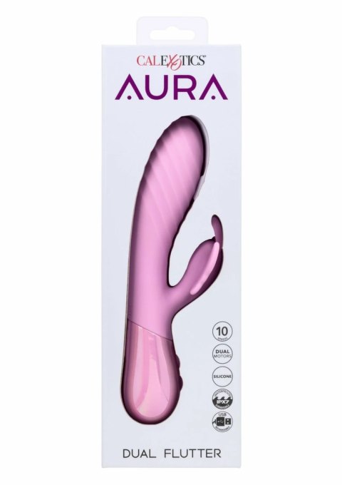 Aura Dual Flutter silikonowy wibrator dwusilnikowy wodoodporny fioletowy