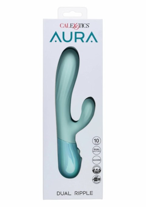 Aura Dual Ripple Vibrator silikonowy, 10 trybow, wodoodporny IPX7