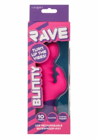 Bunny Vibrator model z uszami, silikonowy, wodoodporny, rożowy