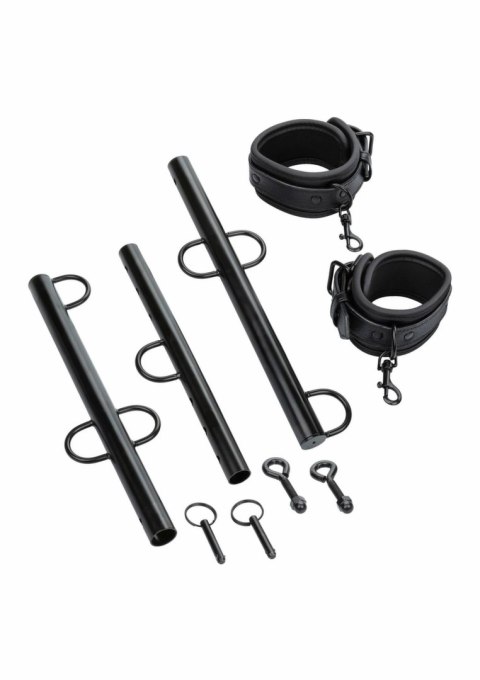 CalExotics Spreader Bar with Cuffs regulowany system rozporowy z kajdankami