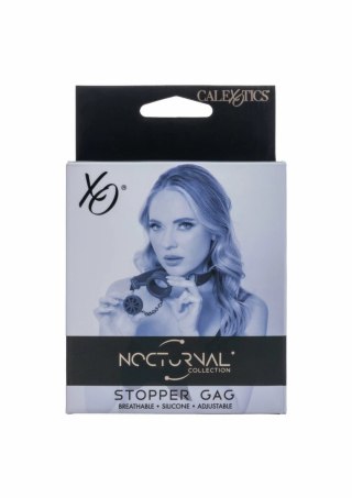 CalExotics Stopper Gag silikonowy z regulowanym paskiem czarny