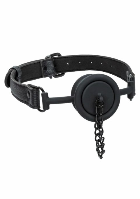 CalExotics Stopper Gag silikonowy z regulowanym paskiem czarny