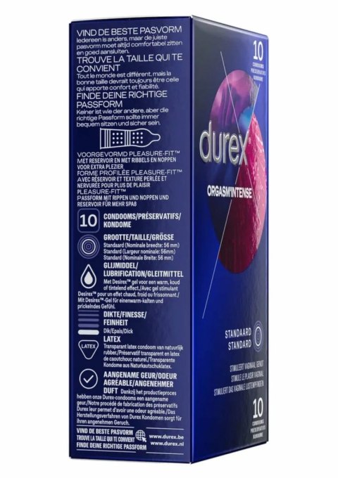 Durex Orgasm Intense 6x10 szt. prezerwatywy z wypustkami i prążkami