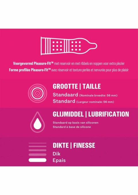 Durex Pleasure Me 6x10 szt. prezerwatywy z wypustkami i prążkami