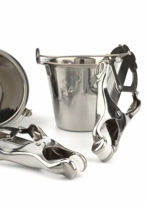 Mr. Steel Nipple Clamps z regulacją i pojemnikami ze stali nierdzewnej
