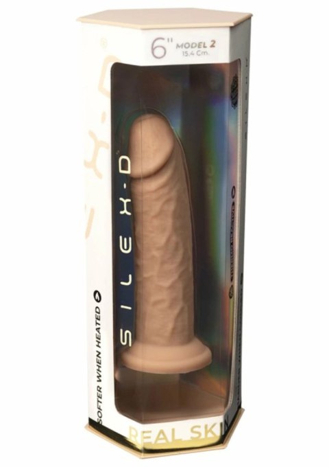 Real Skin Model 2 - 15,2 cm, silikonowy, dwuwarstwowy, z przyssawką