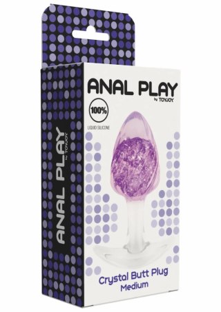 ToyJoy Crystal Plug Medium silikonowy z kryształową ozdobą 8,2 cm