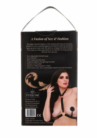 Harness Deluxe satynowy pas z regulacją czarny uniwersalny