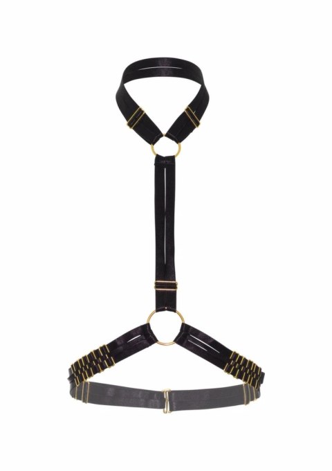 Harness Deluxe satynowy pas z regulacją czarny uniwersalny