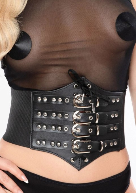 Kinky Diva Buckled Front Waist Cincher - elastyczny pas modelujący talię M/L