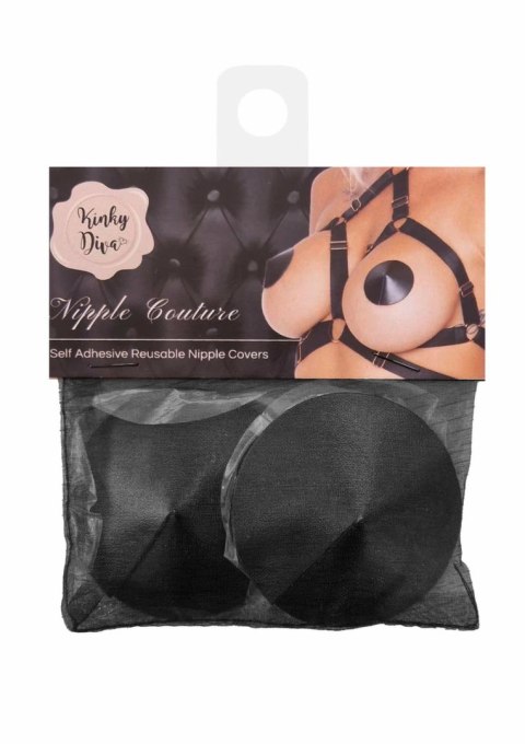 Kinky Diva PU Leather - wielorazowe okrągłe nakładki na ciało, czarne