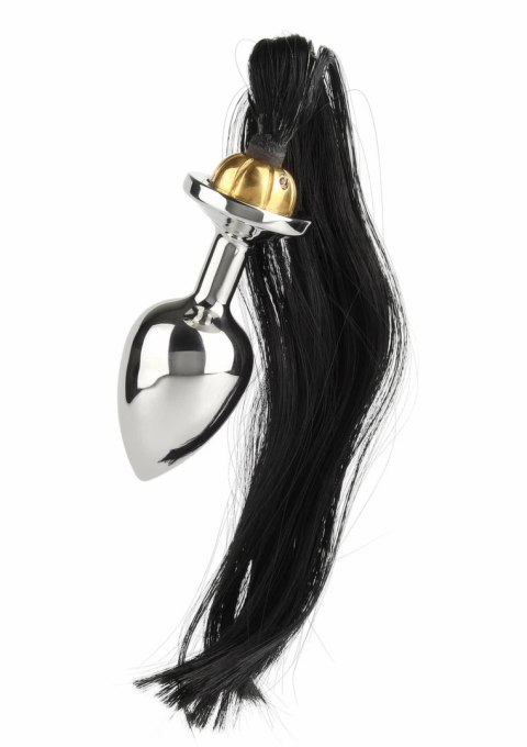Mr. Steel Black Hair Pony Tail Rosebud stalowy z czarnym ogonem