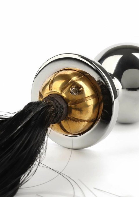 Mr. Steel Black Hair Pony Tail Rosebud stalowy z czarnym ogonem