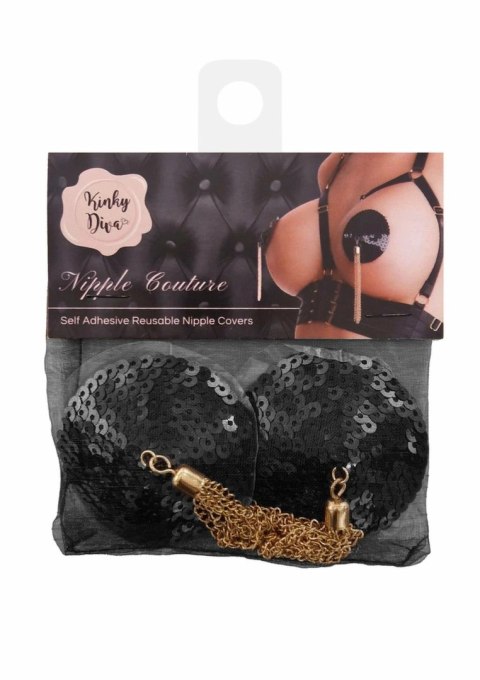 Sequin Nipple Covers w Chain złote cekiny i łańcuszki wielorazowe