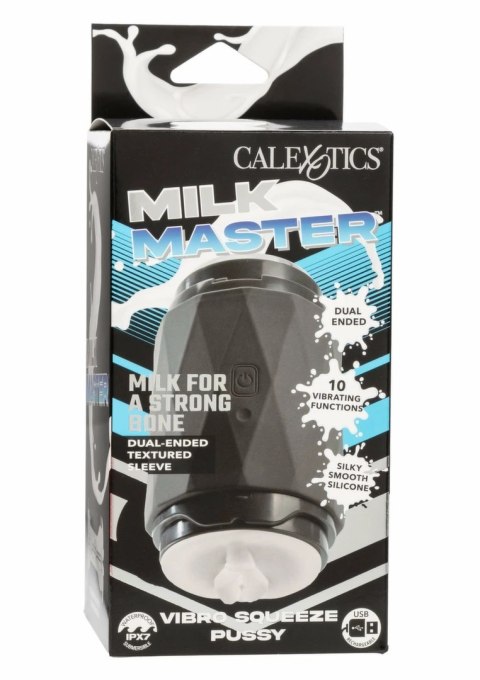 CalExotics Milk Master Vibro Squeeze - maszyna intymna z funkcją wibracji, dwustronna