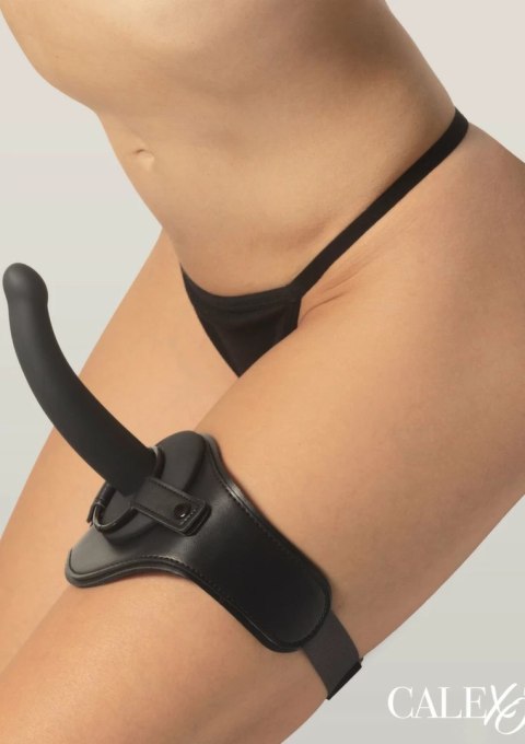 CalExotics Onyxxx Thigh Strap z silikonową sondą i regulacją, czarny, 5 cali
