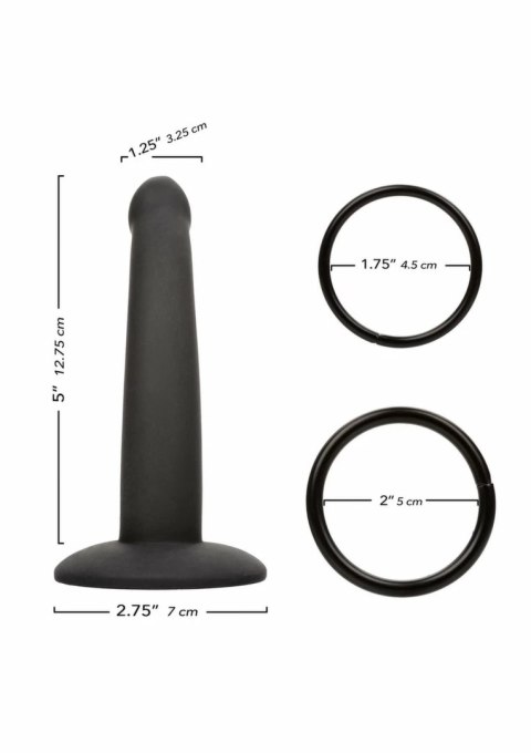 CalExotics Onyxxx Thigh Strap z silikonową sondą i regulacją, czarny, 5 cali