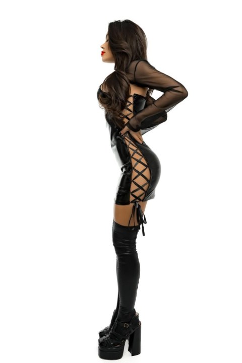 GLOSSY SELENA, dress, wetlook, black, M
