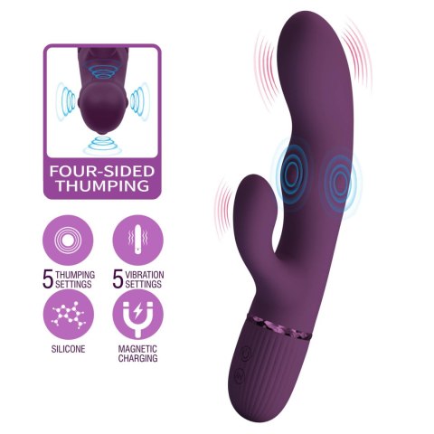 Pretty Love Zach Purple - Four-Sided Thumping Rabbit Vibrator