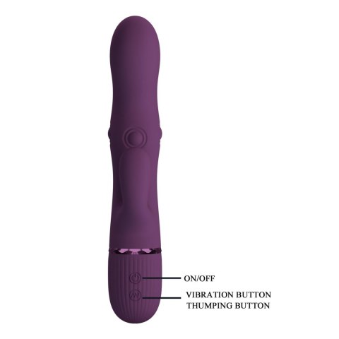 Pretty Love Zach Purple - Four-Sided Thumping Rabbit Vibrator