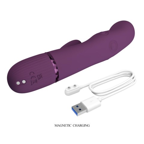 Pretty Love Zach Purple - Four-Sided Thumping Rabbit Vibrator