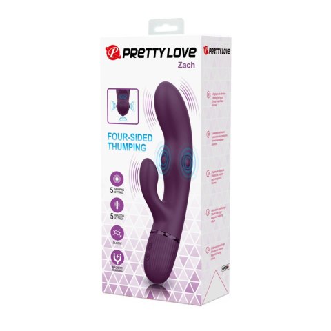 Pretty Love Zach Purple - Four-Sided Thumping Rabbit Vibrator