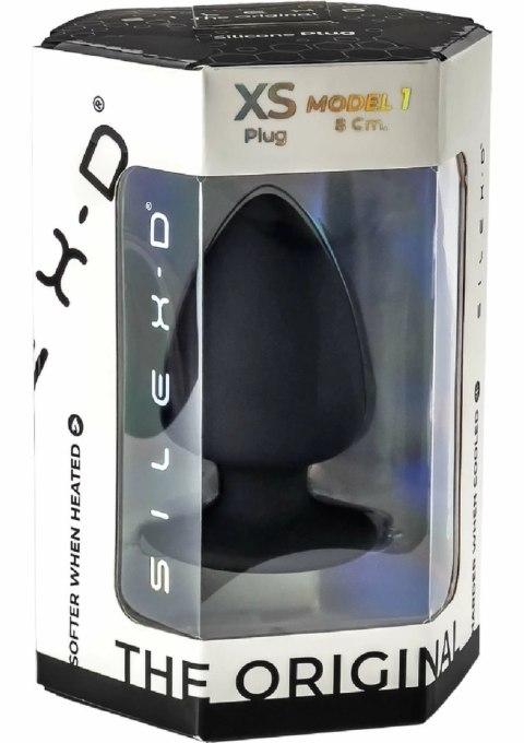 Silex-D Plug Model 1 Xsmall czarny - silikonowy, termoaktywny, XS