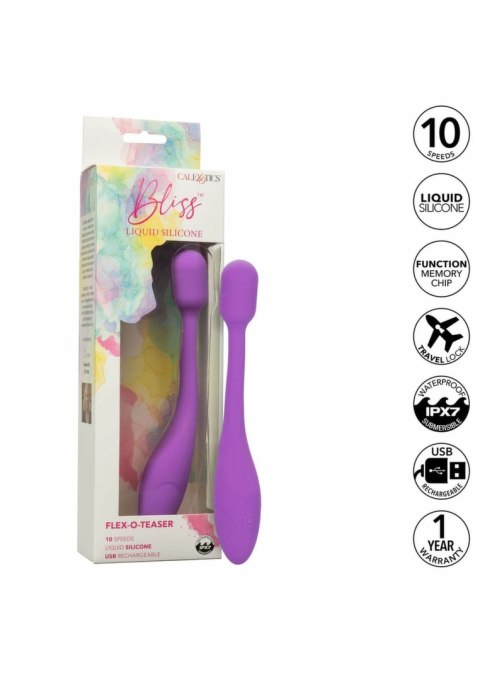 CalExotics Bliss Flex-O-Teaser silikonowy masażer z elastyczną szyjką IPX7 USB