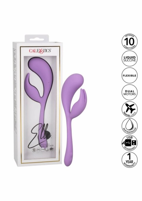 CalExotics Elle Liquid Silicone Dual Flicker elastyczny masażer 10 trybow