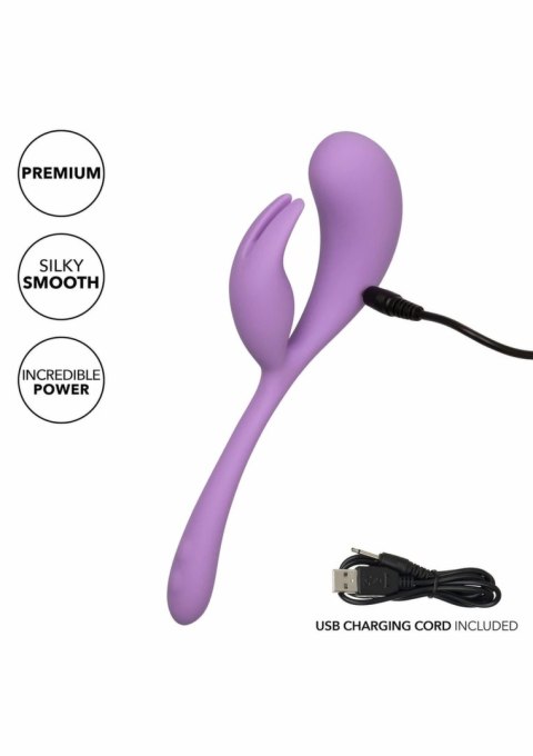 CalExotics Elle Liquid Silicone Dual Flicker elastyczny masażer 10 trybow