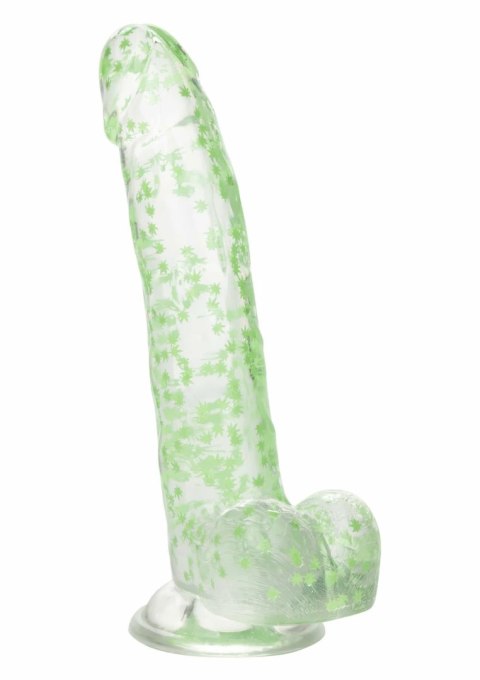 CalExotics Naughty Bits I Leaf Dong 20 cm świecący, konfetti liści, przyssawka