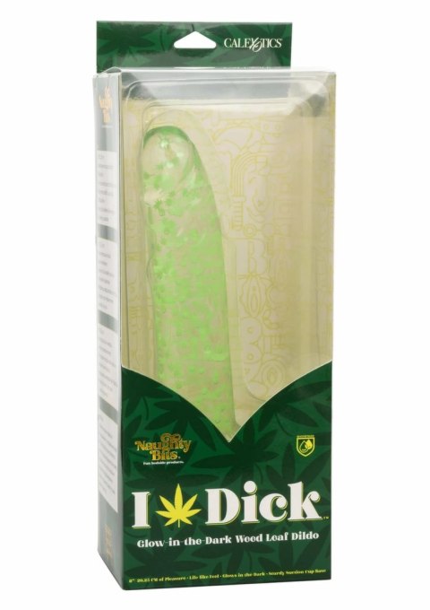 CalExotics Naughty Bits I Leaf Dong 20 cm świecący, konfetti liści, przyssawka