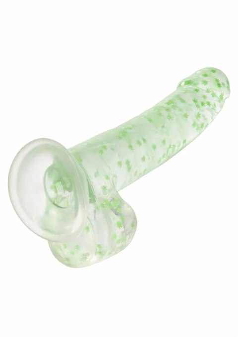 CalExotics Naughty Bits I Leaf Dong 20 cm świecący, konfetti liści, przyssawka