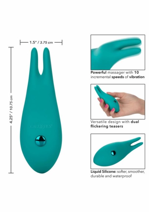 CalExotics Pixies Bunny silikonowy mini masażer dwustronny 10 trybow fioletowy