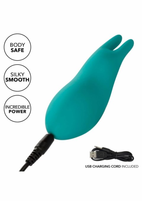 CalExotics Pixies Bunny silikonowy mini masażer dwustronny 10 trybow fioletowy